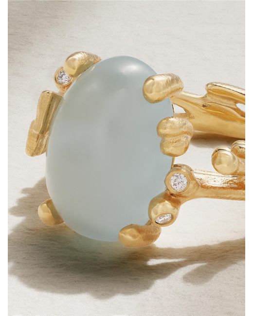 Ole Lynggaard Copenhagen Metallic Boho 18-Karat, Aquamarine And Diamond Ring