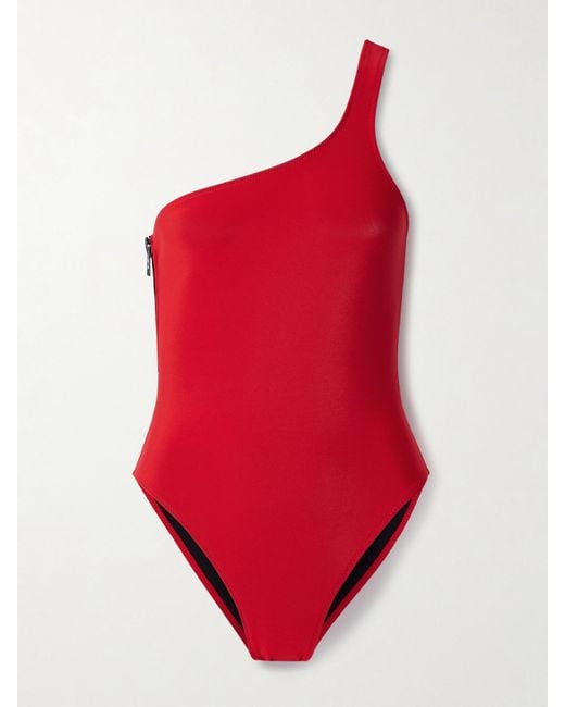 Lisa Marie Fernandez Red Arden Asymmetrischer Badeanzug Aus Neopren