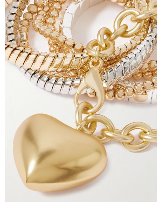 Roxanne Assoulin Metallic The Puffy Heart Set Of Seven- And-Tone Bracelets