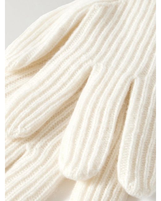 arch4 White Jessie Handschuhe Aus Geripptem Kaschmir