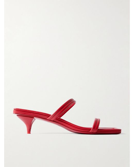 St. Agni Red Leather Sandals