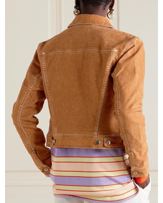 Rabanne Brown Jacke Aus Beflocktem Denim