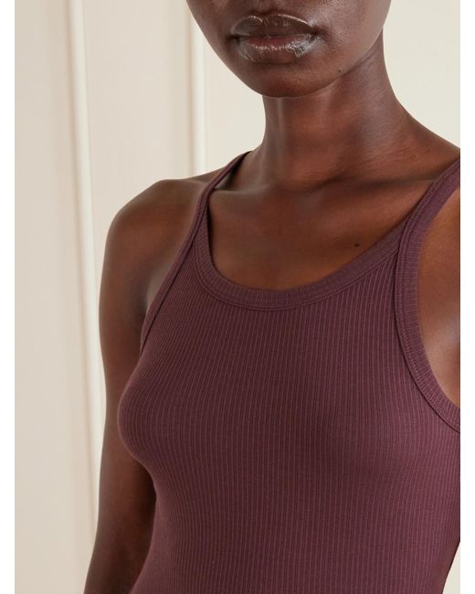 James Perse Purple Ribbed Supima Cotton-Blend Tank