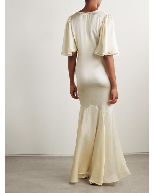 Bode Natural Claret Hammered-Silk Gown