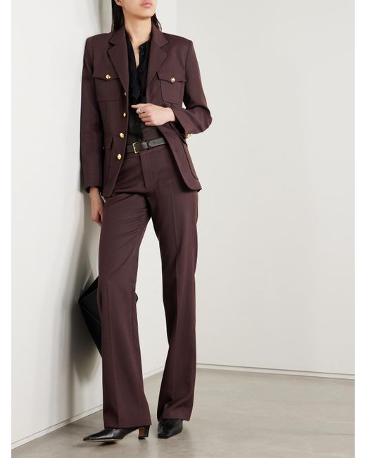 Nili Lotan Brown Nelson Wool-Twill Jacket