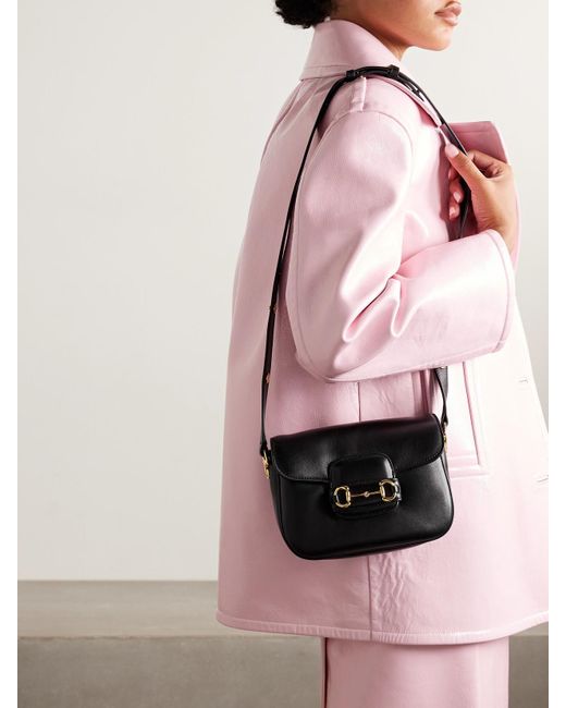 Gucci Black Horsebit 1955 Leather Shoulder Bag