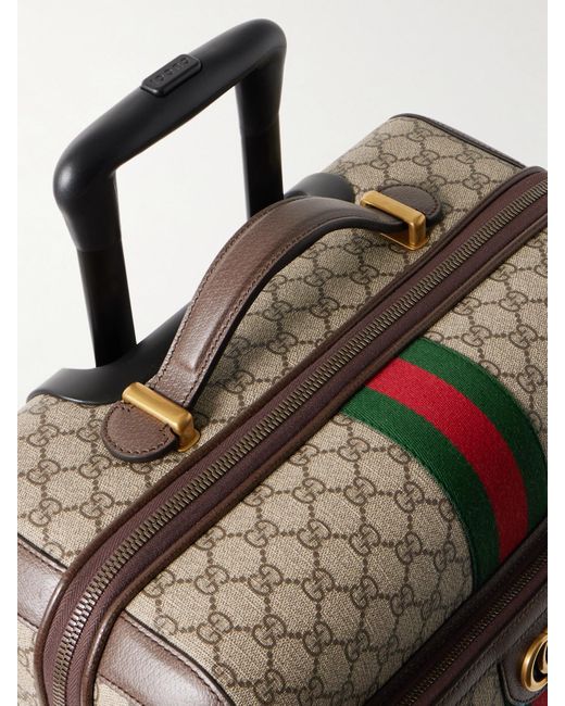 Valise En Toile Enduite Imprimée À Finitions En Cuir Savoy Gucci en coloris Metallic