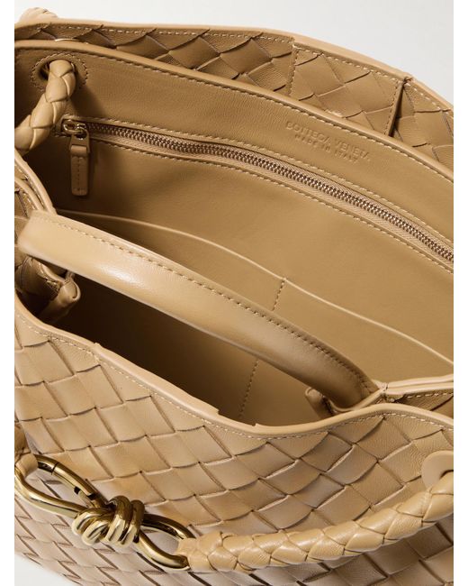 Bottega Veneta Natural Andiamo Medium Intrecciato Leather Tote