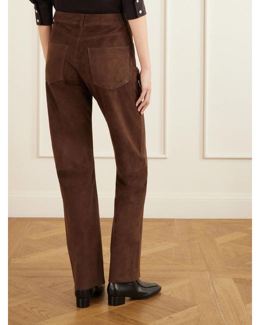 Arma Brown Jean Suede Straight-Leg Pants