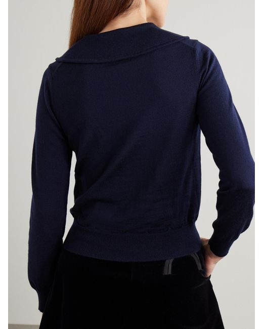 Comme des Garçons Blue Cardigan Aus Wolle