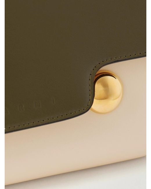 Marni Natural Trunkaroo Embellished Color-Block Leather Shoulder Bag