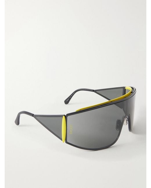 Loewe Gray Speed Shield Mask Metal Sunglasses