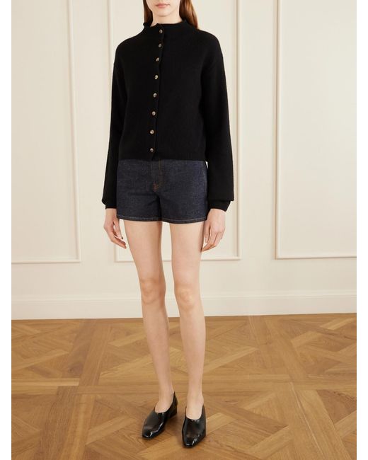 Khaite Blue Danya Straight-Leg Denim Shorts