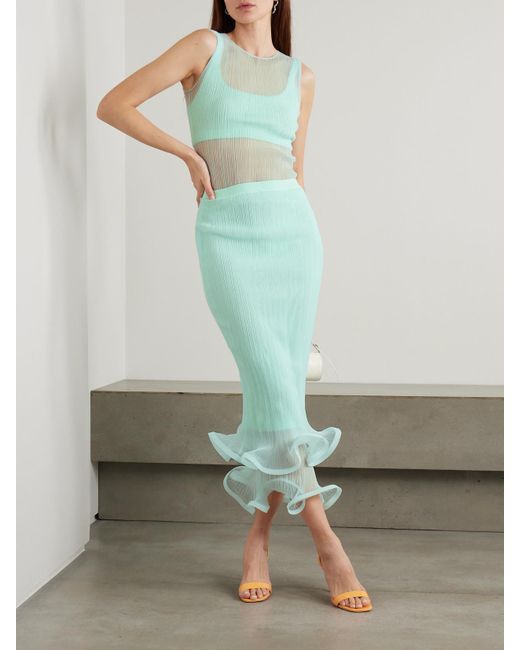 Jonathan Simkhai Green Tanktop Mit Plissee