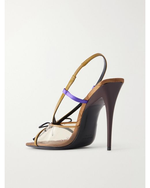 Saint Laurent Metallic Jean 110 Leather And Satin-Trimmed Tpu Sandals