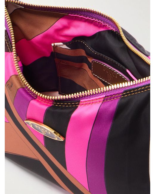 Sac Porté Épaule En Tissu Technique Imprimé Rembourré À Finitions En Cuir Emilio Pucci en coloris Pink