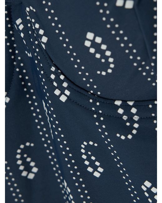 Tory Burch Blue Underwired Printed Swimsuit