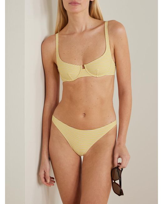 Lido Yellow Cinquantasei Bikini Mit Bügeln Aus Geripptem Stretch-Material Mit Streifen