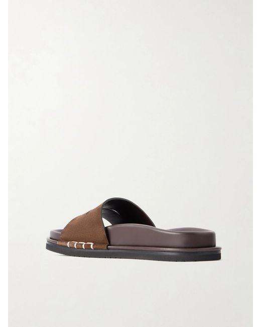 J.W. Anderson White Fussbett Suede Slides