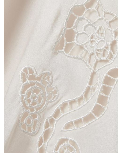 Isabel Marant White Jadel Open-Back Guipure Lace-Trimmed Silk-Blend Satin Midi Dress