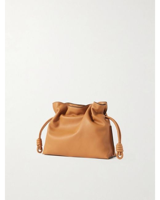 Loewe Brown Flamenco Mini Leather Clutch