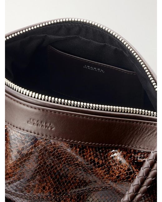 Isabel Marant Black Maia Snake-Effect Leather Shoulder Bag