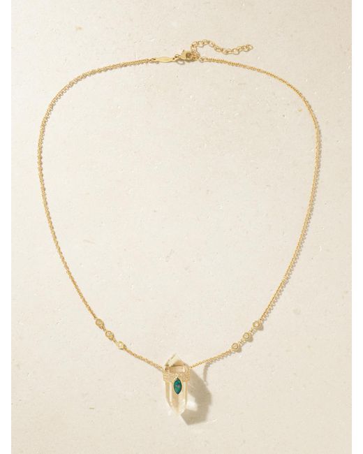 Jacquie Aiche Natural Kette Aus 14 Karat Mit Diamanten, Bergkristall Und Opal