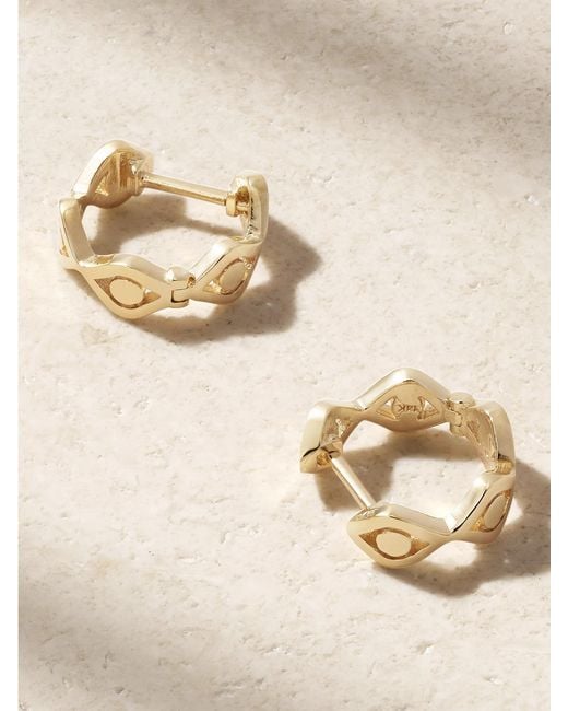 Sydney Evan Natural Evil Eye 14-Karat Earrings