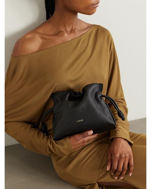 Loewe Black Flamenco Mini Leather Clutch
