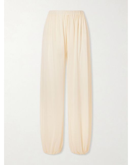 Aflalo Natural Lolana Satin-Jersey Balloon Pants