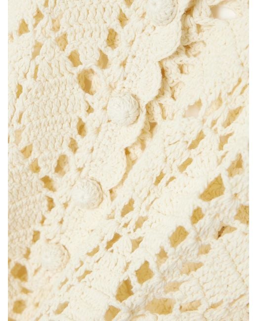 Zimmermann Natural Awaken Scalloped Crocheted Cotton Top