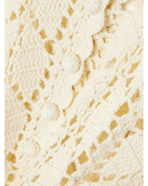 Zimmermann Natural Awaken Scalloped Crocheted Cotton Top