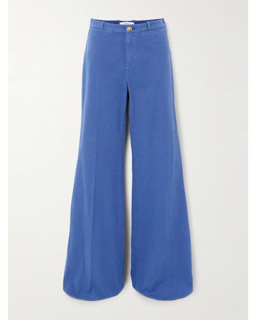 Chloé Blue Cotton-Canvas Flared Pants