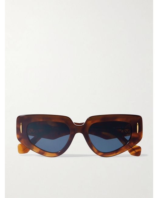 Loewe Blue Anagram Cat-Eye Tortoiseshell Acetate Sunglasses