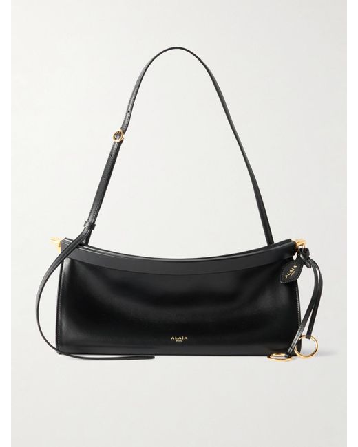Alaïa Black Click E/W Medium Leather Shoulder Bag