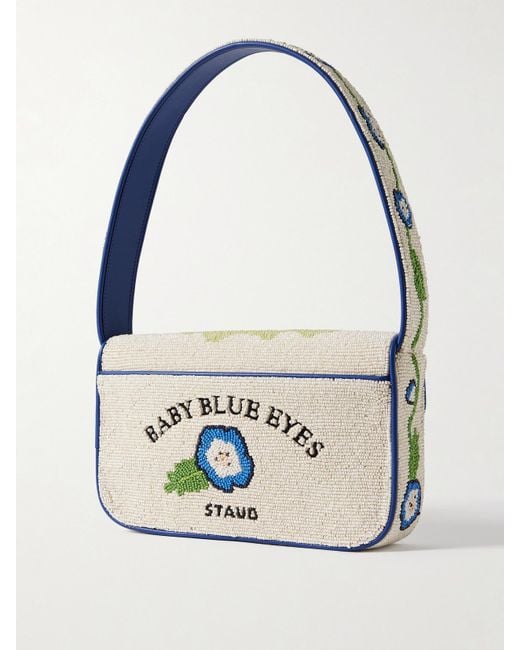 Staud Blue Tommy Schultertasche Aus Satin Mit Besätzen Aus Synthetischem Material Und Zierperlen