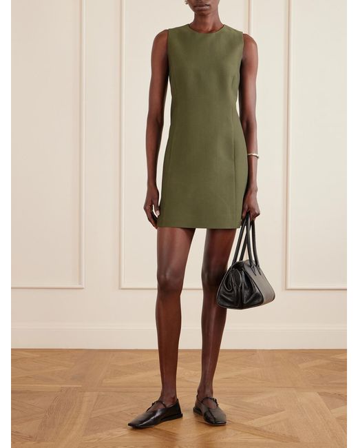 Veronica de Piante Green Melodie Cotton And Silk-Blend Mini Dress