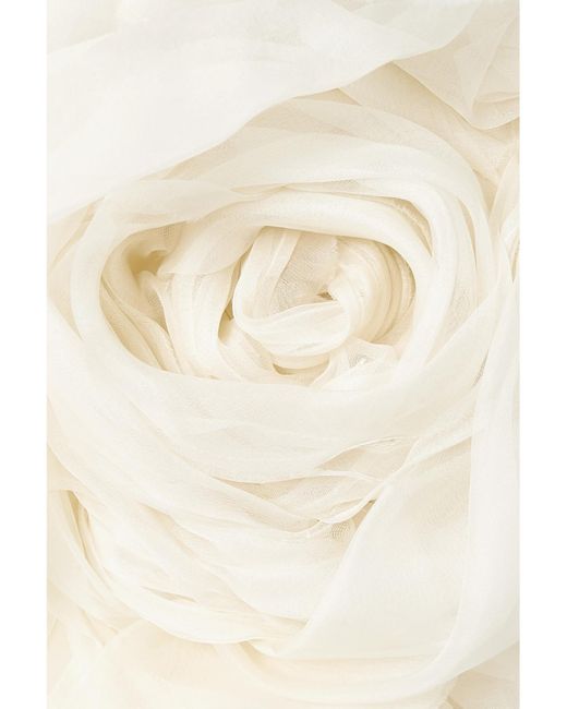 Danielle Frankel Natural Lottie Strapless Appliquéd Silk-Organza Mini Dress