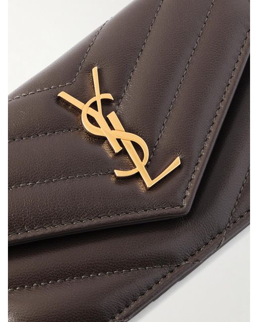 Saint Laurent Brown Cassandre Matelassé Leather Wallet