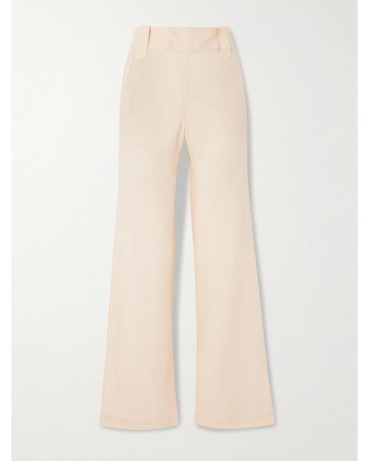 Johanna Ortiz Natural Passage Poise Organic Linen Wide-Leg Pants