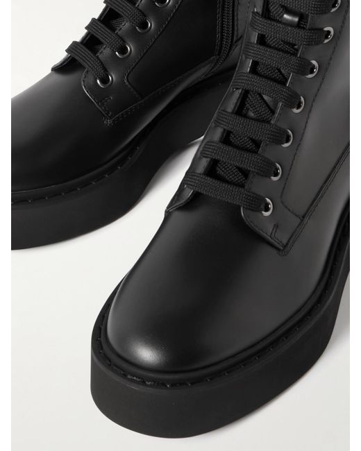 Roger Vivier Black Buckle-Embellished Leather Ankle Boots