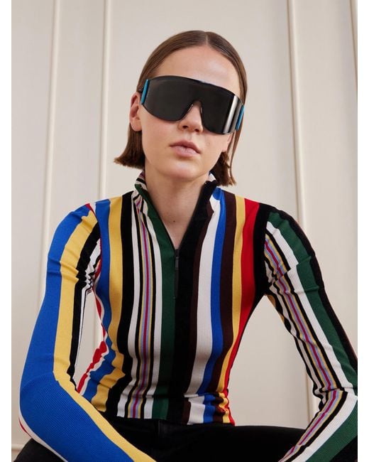 Loewe Gray Speed Shield Mask Metal Sunglasses