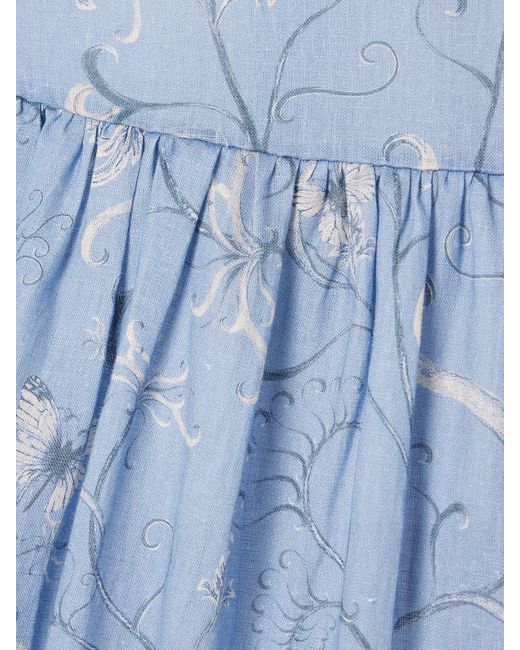 Agua Bendita Blue Anis Lymanopoda Maxirock Aus Bedrucktem Leinen