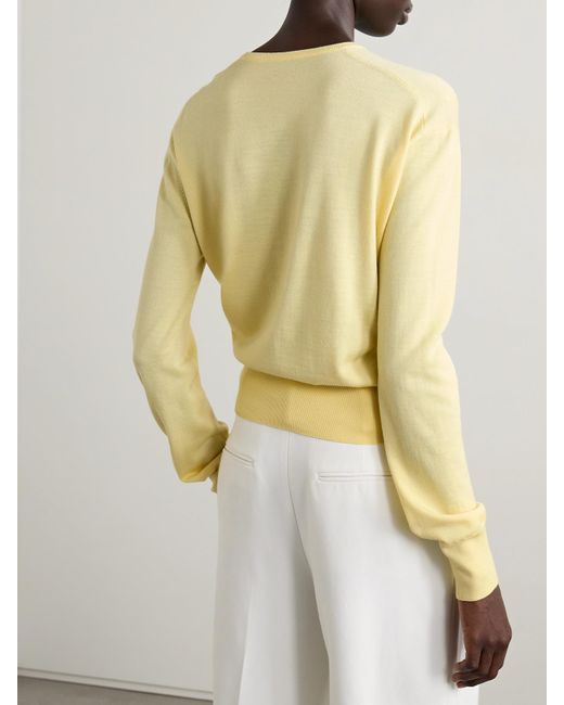 Khaite Yellow Jackie Cardigan Aus Einer Wollmischung