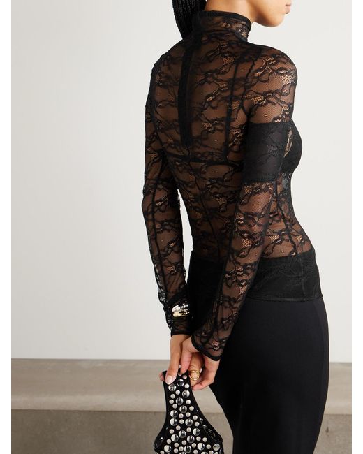 Courreges Black Lace Blouse