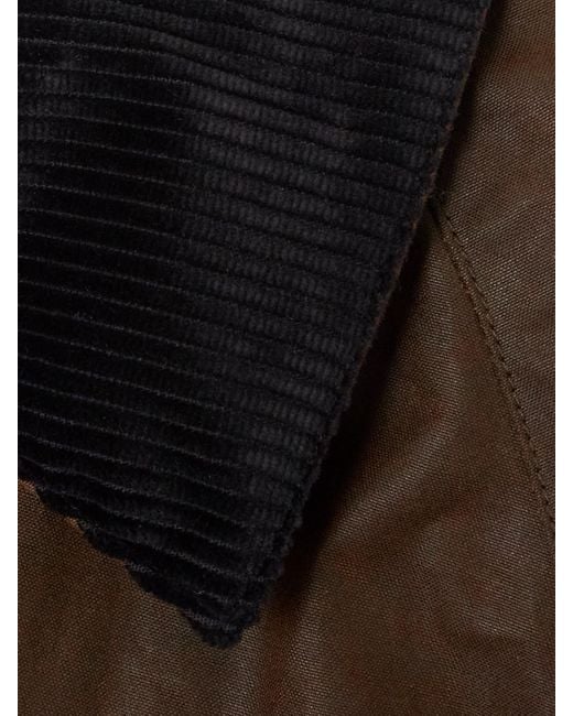 Totême Brown Corduroy-Trimmed Waxed Organic Cotton Coat