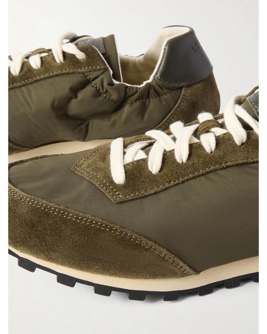 Le Monde Beryl Green Suede And Leather-Trimmed Shell Sneakers
