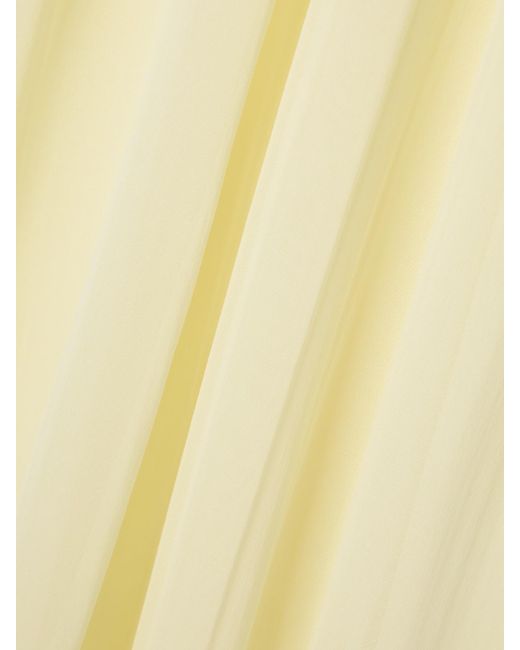 Alaïa Yellow Pleated Georgette Peplum Balloon Pants