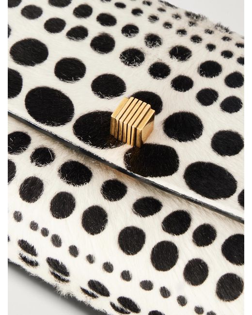 Khaite Black Audrey Polka-Dot Calf Hair Clutch Bag