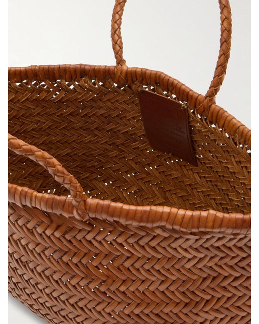 Dragon Diffusion Bamboo Triple Jump Small Woven Leather Tote in Brown ...
